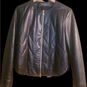 Salvatore Ferragamo womens leather jacket xs Slim Fit